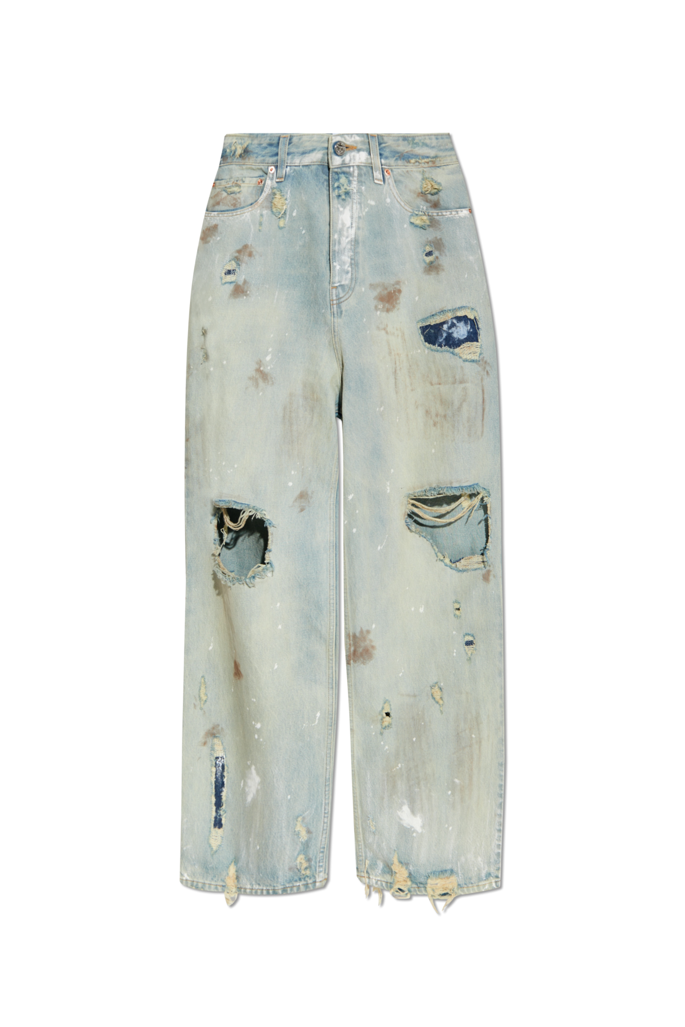 【DEARMINE】Symbol wide denim pants adidas-adilenium-zip-washed-